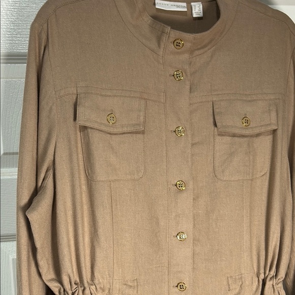 Susan Graver Utility Jacket in Tan - Picture 3 of 5